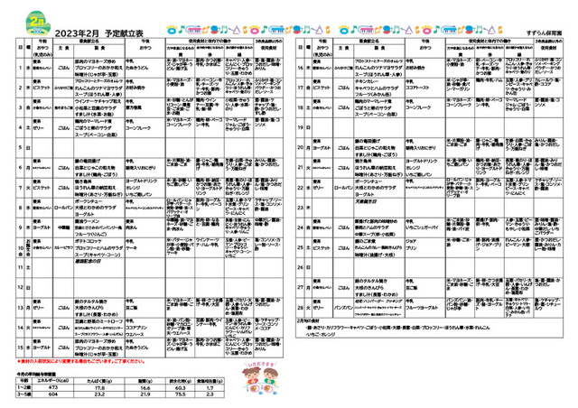 2月　給食だより