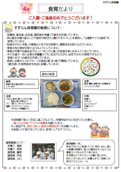 4月　食育だより